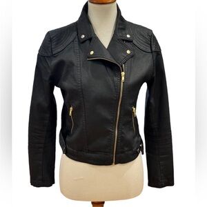 DENIM motorcycle style like new black jacket Sz 8
